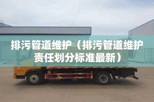 排污管道维护（排污管道维护责任划分标准最新）