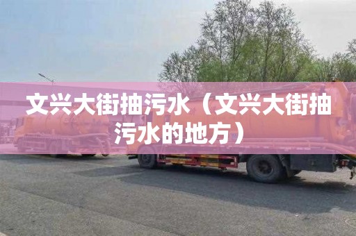 文兴大街抽污水（文兴大街抽污水的地方）