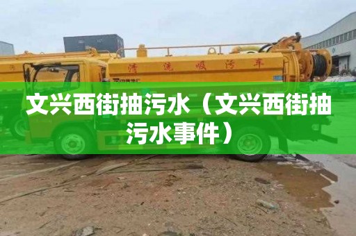 文兴西街抽污水（文兴西街抽污水事件）