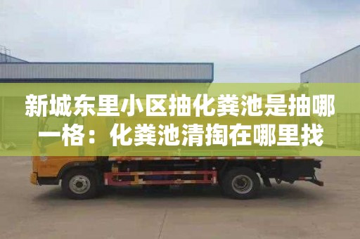 新城东里小区抽化粪池是抽哪一格：化粪池清掏在哪里找