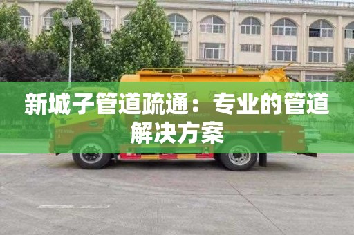 新城子管道疏通：专业的管道解决方案