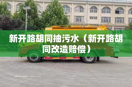 新开路胡同抽污水（新开路胡同改造赔偿）
