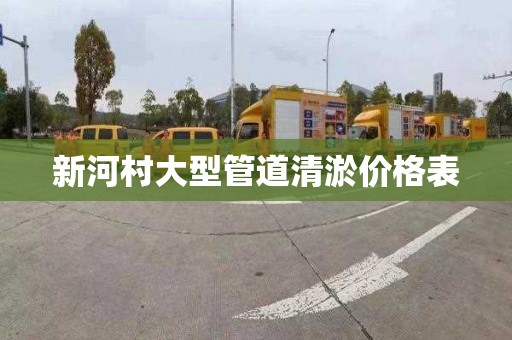 新河村大型管道清淤价格表