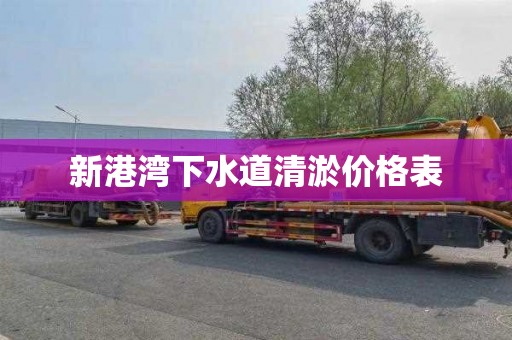 新港湾下水道清淤价格表