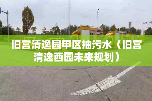 旧宫清逸园甲区抽污水（旧宫清逸西园未来规划）