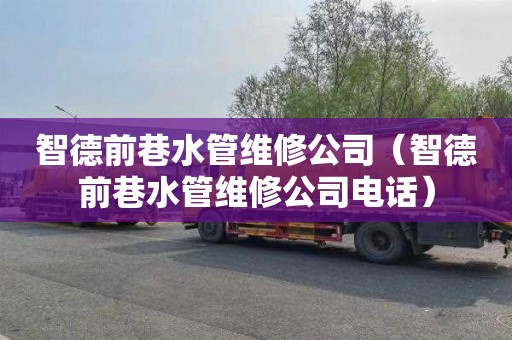 智德前巷水管维修公司（智德前巷水管维修公司电话）