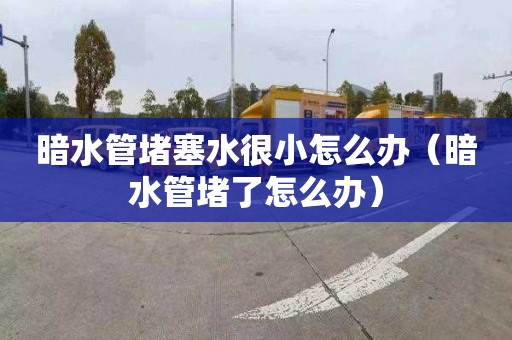 暗水管堵塞水很小怎么办（暗水管堵了怎么办）