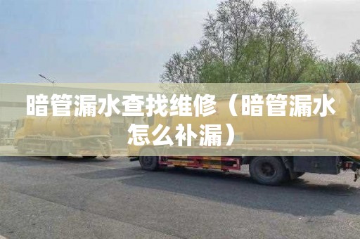 暗管漏水查找维修（暗管漏水怎么补漏）