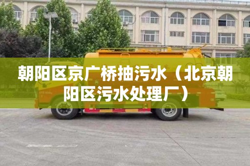 朝阳区京广桥抽污水（北京朝阳区污水处理厂）