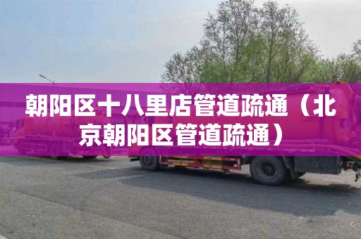 朝阳区十八里店管道疏通（北京朝阳区管道疏通）