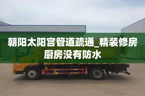 朝阳太阳宫管道疏通_精装修房厨房没有防水