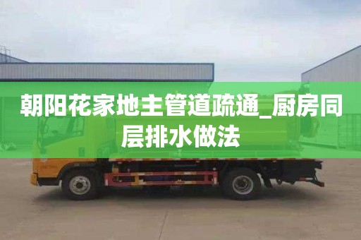朝阳花家地主管道疏通_厨房同层排水做法