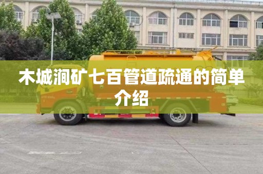 木城涧矿七百管道疏通的简单介绍