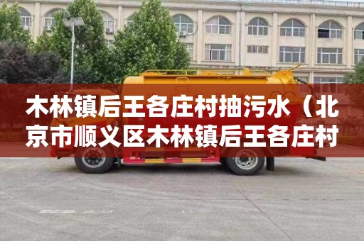 木林镇后王各庄村抽污水（北京市顺义区木林镇后王各庄村）