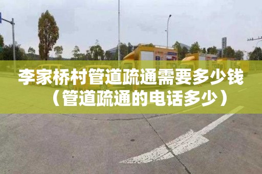 李家桥村管道疏通需要多少钱（管道疏通的电话多少）