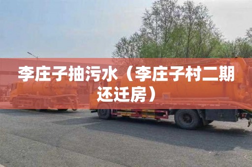 李庄子抽污水（李庄子村二期还迁房）