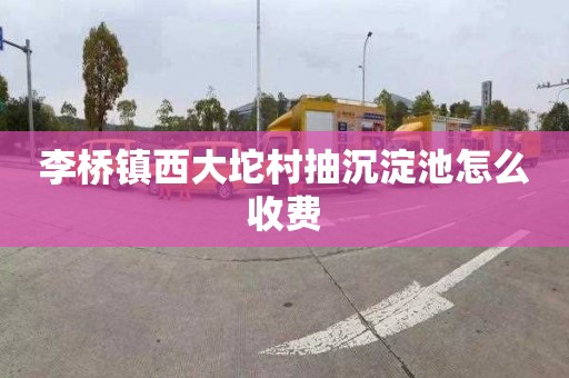 李桥镇西大坨村抽沉淀池怎么收费