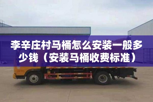 李辛庄村马桶怎么安装一般多少钱（安装马桶收费标准）