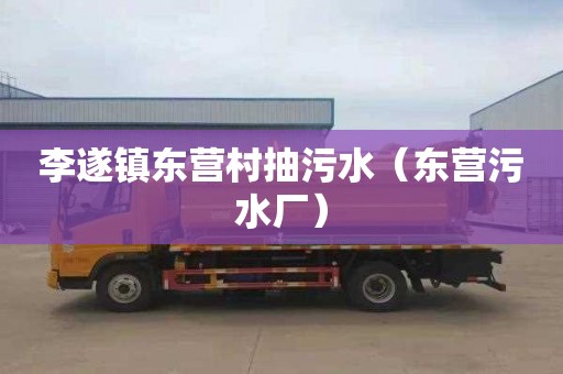 李遂镇东营村抽污水（东营污水厂）