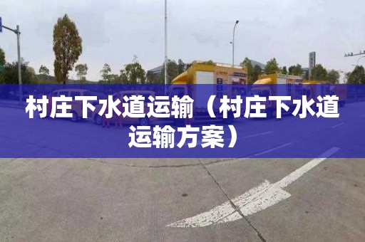 村庄下水道运输（村庄下水道运输方案）