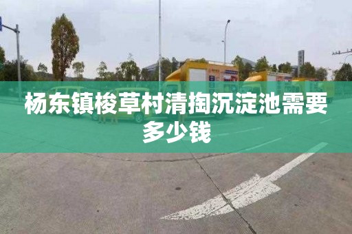 杨东镇梭草村清掏沉淀池需要多少钱