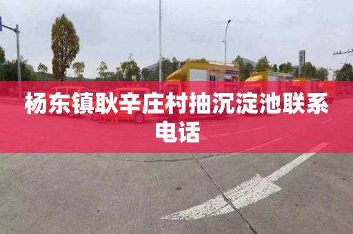 杨东镇耿辛庄村抽沉淀池联系电话