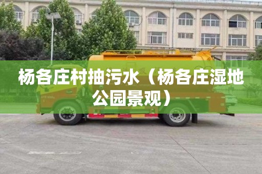 杨各庄村抽污水（杨各庄湿地公园景观）