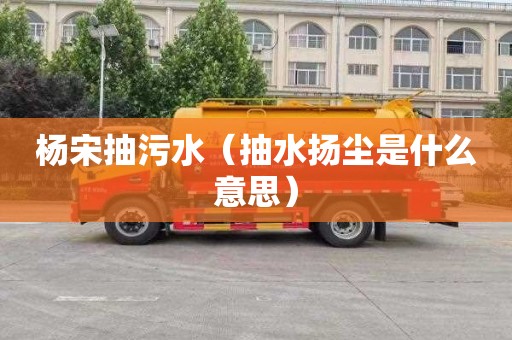 杨宋抽污水（抽水扬尘是什么意思）