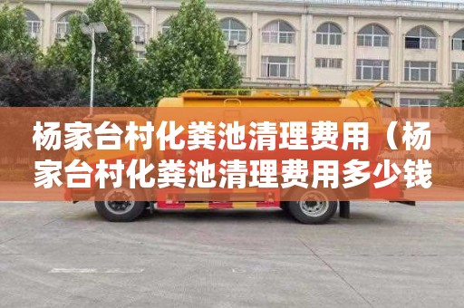 杨家台村化粪池清理费用（杨家台村化粪池清理费用多少钱）