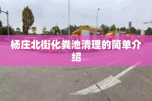 杨庄北街化粪池清理的简单介绍