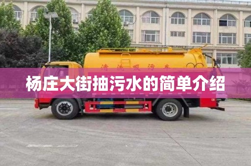 杨庄大街抽污水的简单介绍