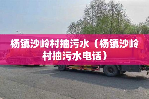 杨镇沙岭村抽污水（杨镇沙岭村抽污水电话）