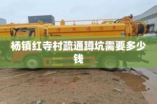 杨镇红寺村疏通蹲坑需要多少钱
