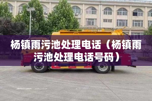 杨镇雨污池处理电话（杨镇雨污池处理电话号码）