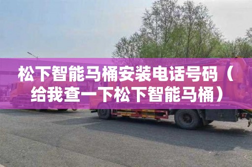 松下智能马桶安装电话号码（给我查一下松下智能马桶）