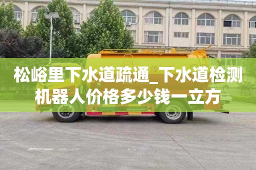 松峪里下水道疏通_下水道检测机器人价格多少钱一立方
