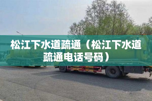 松江下水道疏通（松江下水道疏通电话号码）
