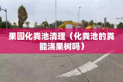 果园化粪池清理（化粪池的粪能浇果树吗）