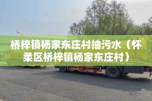 桥梓镇杨家东庄村抽污水（怀柔区桥梓镇杨家东庄村）