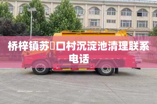 桥梓镇苏硲口村沉淀池清理联系电话
