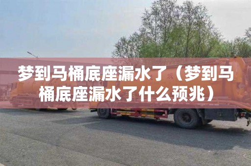 梦到马桶底座漏水了（梦到马桶底座漏水了什么预兆）