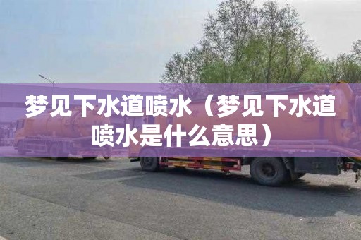 梦见下水道喷水（梦见下水道喷水是什么意思）