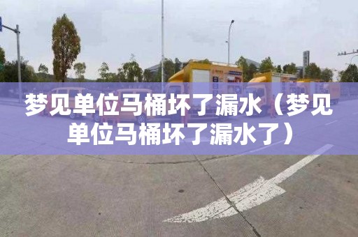 梦见单位马桶坏了漏水（梦见单位马桶坏了漏水了）