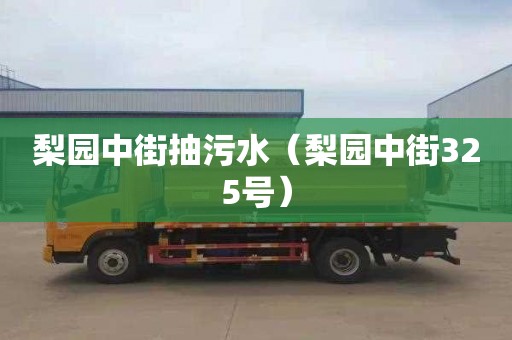 梨园中街抽污水（梨园中街325号）
