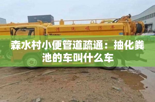 森水村小便管道疏通：抽化粪池的车叫什么车