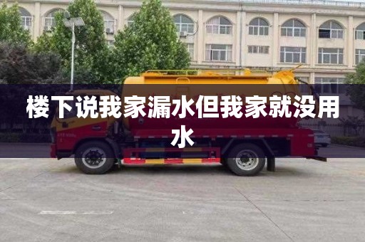 楼下说我家漏水但我家就没用水