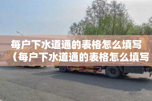 每户下水道通的表格怎么填写（每户下水道通的表格怎么填写的）
