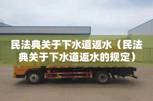 民法典关于下水道返水（民法典关于下水道返水的规定）