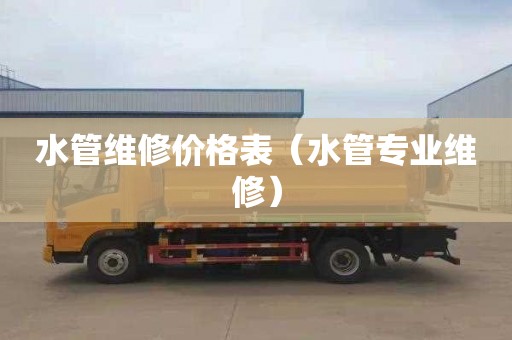 水管维修价格表（水管专业维修）