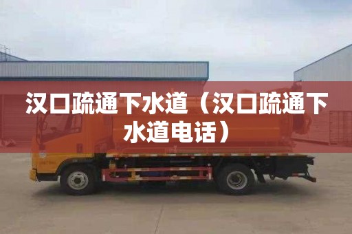 汉口疏通下水道（汉口疏通下水道电话）